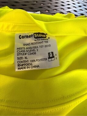 CornerStone Hi-Vis Yellow Snag-Resistant Short Sleeve Tee - XL